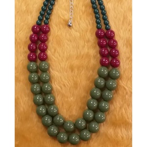 สร้อยคอหินขัดเงา รูปทรงไม่สม่ำเสมอ ลูกปัดสีฟ้าเขียวอมเทา งานฝีมือจากธรรมชาติ เครื่องประดับชิ้นเด่น - Product Image 6
