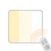 Plafonnier LED intelligent moderne en aluminium et PC, 5 ans de garantie, 18W 24W 40W, 3 températures de couleur, CRI80, 100 lm par W, télécommande via application