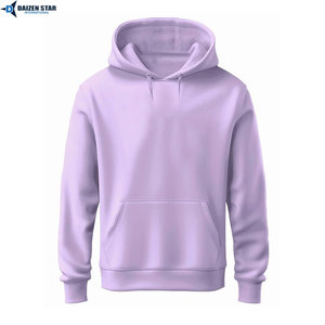 Daizen <b>Star</b> International Men's Black Hooded Sweatshirt Regular Fit Casual Knitted Pullover with Front Pocket - Product Image 3