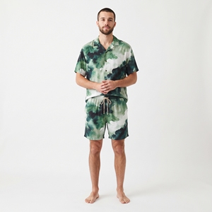 Men's Custom Tie Dye Sublimation <b>Shirt</b> <b>Shorts</b> Set <b>Button</b> <b>Up</b> <b>Short</b> <b>Sleeve</b> Summer Beach Casual Loungewear Outfit - Product Image 1
