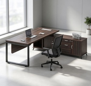 Escritorio Ejecutivo Modular Moderno en Forma de L, Diseño Independiente de Aglomerado para Uso Comercial, Sistema de Oficina AY, Ensamblaje DIY - Product Image 1