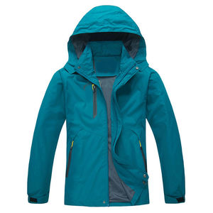 Unisex Waterproof Windproof Soft Shell <b>Jacket</b> with Zipper Pockets Outdoor Hiking Wear Winter Regular Fit <b>Black</b> Color Blocked - Product Image 4
