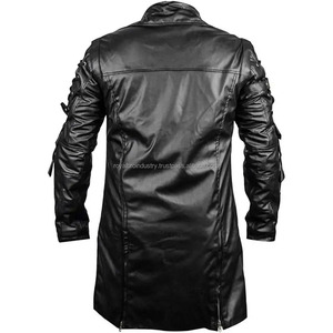 Chaquetas de motocicleta de estilo Punk para hombre, prendas de vestir de motociclista a la moda, cuero Regular, gótico, Vintage, PU, impermeable, frontal, liso, teñido - Product Image 5