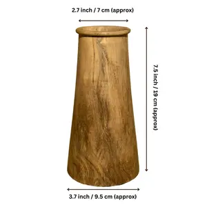 Grand vase en bois, fabriqué à la main à partir de bois massif naturel, idéal pour la décoration de sol, accents de style intérieur moderne, rustique et minimaliste. - Product Image 5