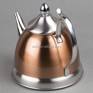 Nobili-<b>Tea</b> 1.0 Qt. Stainless Steel <b>Tea</b> <b>Kettle</b> <b>Tea</b> Pot Teapot Water <b>Kettle</b> Camp <b>Kettle</b> with Infuser Basket in Copper Color - Product Image 6