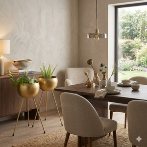 Maceta Redonda de Hierro para Uso en Interiores y Exteriores - Maceta de Metal Resistente con Soportes Largos - Product Image 4