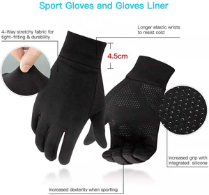 Custom Logo Winter <b>Gloves</b> Sports Bicycle <b>Gloves</b> Water-Resistant Touch Screen Warm Daily Full Finger Warm <b>Gloves</b> for Adults - Product Image 4