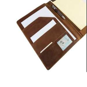 Genuine Leather A4 Document Folder With <b>Clipboard</b> And Inner Pockets For Business Use - Product Image 3