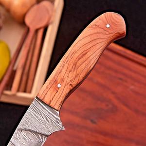Couteau à filet en acier Damas Nordic Forge avec étui en cuir, fabrication sur mesure OEM, haute dureté, extra tranchant, durable, couteau de cuisine - Product Image 4