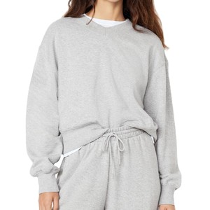 Sudadera corta de forro polar cálida para mujer, holgada y cómoda, para clima frío, atuendos casuales y sudadera corta cómoda - Product Image 4