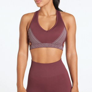 Women's Ribbed Racerback Sports <b>Bra</b> Solid Light <b>Blue</b> Breathable Eco-Friendly Quick Dry Medium Support Adjustable Straps Mesh - Product Image 1
