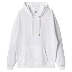 Sudadera con Capucha Blanca Unisex, Corte Holgado, Algodón French Terry, Diseño Casual con Bolsillos para Otoño - Product Image 1