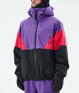 Dernière veste de ski/snowboard 2026 rouge, violette et noire avec panneaux personnalisés – Imperméable, respirante, coupe-vent – Fournisseur de vêtements de ski d'hiver - Product Image 1
