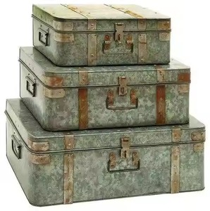 Metal Storage <b>Box</b> Rectangle Lidded Stackable Minimalist Design for Home Organization in Mustard and Mint Green Colors Trunk <b>Box</b> - Product Image 6