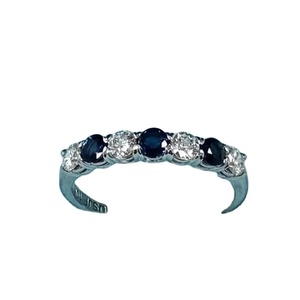 Magnifique ensemble de 7 broches en pierre saphir bleu et bague en diamant Moissanite coupe ronde bijoux personnalisés beau cadeau pour les femmes - Product Image 2