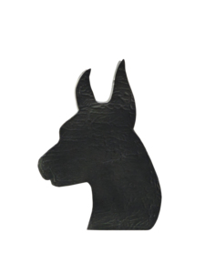 Modern Abstract Metal Dog Head Sculpture Handcrafted Iron Sheet Animal Silhouette Art Decor for Home Office <b>Shelf</b> - Black - Product Image 2