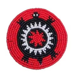 Vibrant Seed Beads Embroidery <b>Coaster</b> Set For Tables Creative Seed Beads <b>Beaded</b> <b>Coaster</b> Home Decoration - Product Image 3