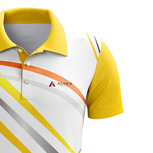 Sports <b>Polo</b> T Shirt 100% Polyester Breathable Moisture Wicking Short Sleeve Slim Fit <b>White</b> Yellow Athletic Team Sport <b>Polo</b> Shirt - Product Image 6