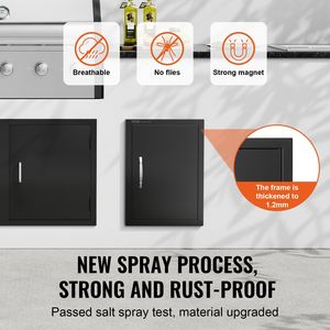 Porta di Accesso Singola per Cucina Esterna BBQ 16W X 22H Pollici, Maniglia Verticale a Incasso per Piastra Fredda - Product Image 3