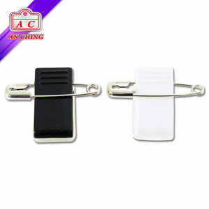 plastic adhesive <b>id</b> badge clip with safety pin - Product Image 2