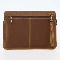 Housse d'ordinateur portable en cuir véritable d'usine, durable et protectrice, avec poignée personnalisée, fermeture pour MacBook, tablette, style moderne vintage