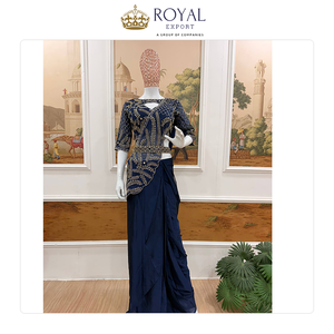 ขายส่งเสื้อผ้าอินเดียคุณภาพดีที่สุดสำหรับงานแต่งงาน ผ้าไหมรังโกลีปักลายลูกปัด งานปักมืออย่างประณีต ในราคาประหยัด - Product Image 6