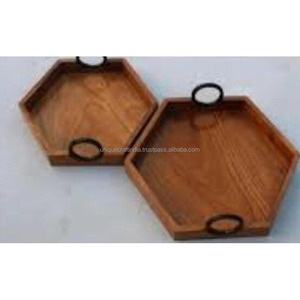 ถาดไม้แฮนด์เมดสไตล์มินิมอลจาก UNIQUE CRAFT INDIA รูปทรงอเนกประสงค์ น้ำหนักเบา ลายไม้คลาสสิก สำหรับชาและกาแฟ - Product Image 6