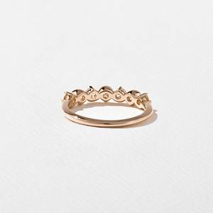 Bague en or jaune massif 14 carats avec rangée de diamants ronds brillants cultivés en laboratoire, bijoux tendance pour femmes, mariage et anniversaire - Product Image 6