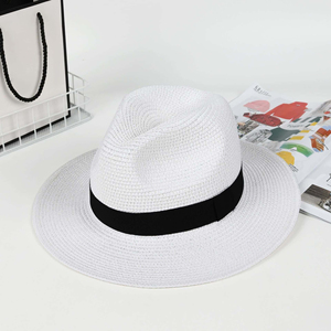 Wholesale Custom Natural Grass <b>Floppy</b> Straw <b>Hat</b> Wide Brim Summer Sun <b>Hat</b> Unisex Beach OEM ODM Private Label - Product Image 2