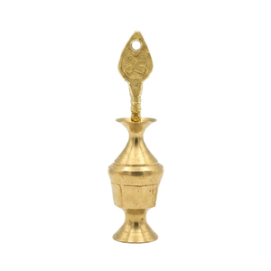 Contenedor de latón Surmedani Surma Dani para Kohl, soporte decorativo de latón para Surma, almacenamiento y aplicador de delineador de ojos artesanal indio - Product Image 1