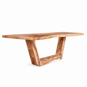 Mesa de Centro de Lujo con Patas en U de Madera Maciza de Suar Orgánica con Borde Natural para Sala de Estar Moderna, Muebles para Proyectos Hoteleros - Product Image 2