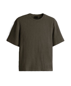 T-shirt à manches courtes en coton côtelé pour homme, col rond, respirant, vêtements décontractés pour homme, logo personnalisé - Product Image 6