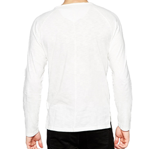 Camiseta raglán de manga larga para hombre al por mayor ropa de gimnasio básica de cuello redondo de algodón transpirable ropa de ajuste regular - Product Image 2