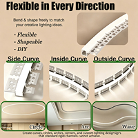 Profilé en aluminium encastré flexible 50*20mm pour plafond, barre lumineuse rigide incurvée sans cadre, dissimulée, pour décoration intérieure de maison et cloisons sèches