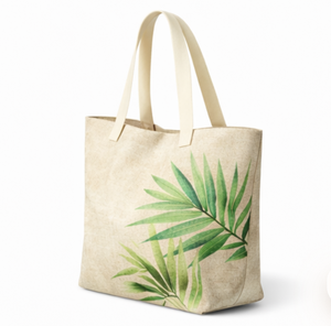 Sac de plage en toile de coton naturel personnalisé, grand format, écologique, avec poches et logo imprimé, vente en gros - Product Image 2