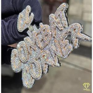 Name Pendant Moissanite Diamond Custom Hip Hop Necklace Iced Out Jewelry Gift Men - Product Image 2