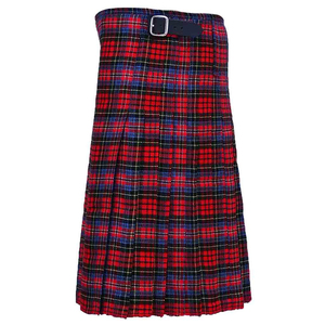 Kilt plissé à carreaux rouge et bleu pour homme, jupe traditionnelle des Highlands, mélange de laine, tenue de clan personnalisée pour adulte - Product Image 1