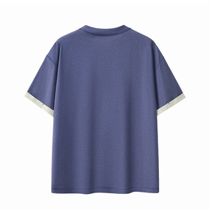 Camiseta Oversize de Diseño Personalizado con Estampado, Corte Cuadrado y Contraste de Color para Hombre, Camiseta Deportiva de Peso Pesado para Hombre - Product Image 2