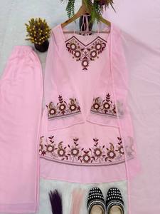 Pink Cotton Quick Dry Regular Fit <b>Kurta</b> Set Women <b>Indian</b> Pakistani Salwar Suit Ethnic Party Wedding Wear - Product Image 5