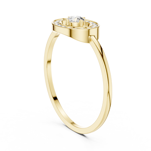 Anillo Minimalista de Oro Amarillo Sólido de 14k con Diamantes Cultivados en Laboratorio de Corte Redondo, Anillo de Boda Clásico, Regalo para Ella - Product Image 5