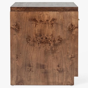 Table de chevet moderne en teck massif de haute qualité, couleur brun foncé, pour usage intérieur. - Product Image 5