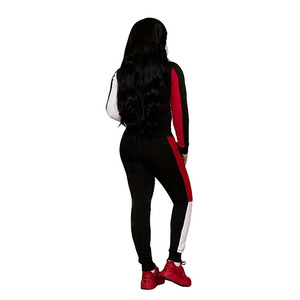 Gym Fitness Wear Ladies Tracksuits Stylish <b>Zip</b> <b>Up</b> Sweatsuit Comfortable Jogger Pants Fleece Fabric Made Sweatshirt Hoodie Set - Product Image 3