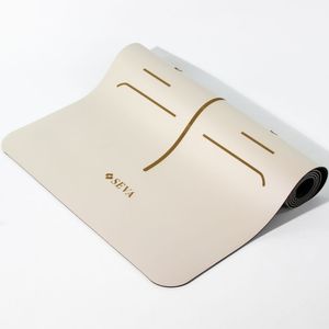 Tapis de yoga SEVA 5 mm en PU antidérapant, écologique, avec logo personnalisé au laser, blanc avoine, vert, beige, rectangulaire, en stock, prêt à être expédié - Product Image 2