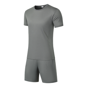 SANGLASPORTS Plain <b>Brown</b> Men's Summer Slim Fit <b>Gym</b> Workout T-Shirt Shorts Quick Dry Breathable Cotton Spandex Vintage <b>Set</b> - Product Image 6