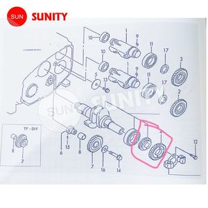 Taiwán sunity calidad superior TF110 engranaje interior TF110 engranaje exterior para piezas de motor agrícola Yanmar - Product Image 3