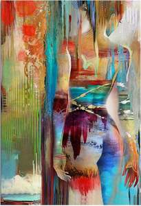 Cuadro Abstracto de Mujer Desnuda Nórdica en Óleo sobre Lienzo, Impresión Moderna para Decoración de Sala de Estar, Póster Único de Mujer Sensual - Product Image 3