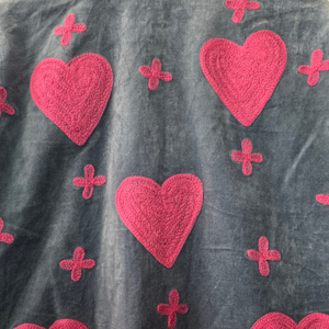 Morvi-Fab 2026 #63 Latest <b>Women</b>’s <b>Velvet</b> <b>Jacket</b> – Heart Pattern Designer Outerwear with Contrast Collar - Product Image 4
