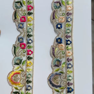 Tissu en dentelle brodée de haute qualité, exclusif et de créateur, pour robe, dentelle florale, garniture de vêtement, décoration textile, vente en gros, usine. - Product Image 2