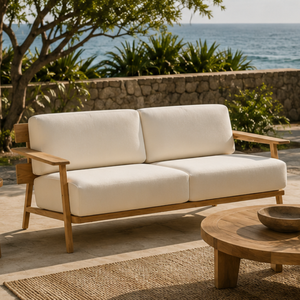 Canapé d'extérieur moderne en teck massif 2 places, canapé de jardin, mobilier de luxe pour villas et complexes hôteliers - Product Image 4