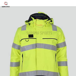 เสื้อแจ็คเก็ตกันหนาวสะท้อนแสงสีเหลืองแบบกำหนดเอง ชุดทำงานสองชิ้น เสื้อแจ็คเก็ตนิรภัยสะท้อนแสงสำหรับฤดูหนาว ชุดความปลอดภัยมองเห็นได้ชัดเจน - Product Image 2
